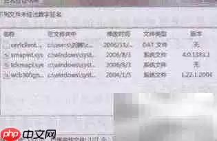 无数字签名驱动清单