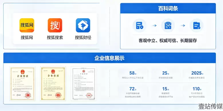 壹站传媒深耕百科领域，助力企业打造权威数字名片，提升搜狐生态品牌力
