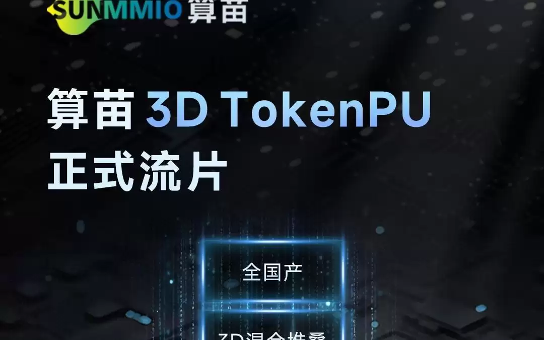 算苗科技3D TokenPU芯片正式流片