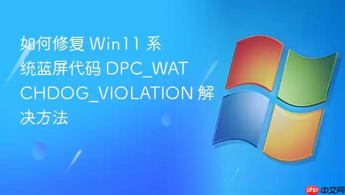 如何修复 Win11 系统蓝屏代码 DPC_WATCHDOG_VIOLATION 解决方法