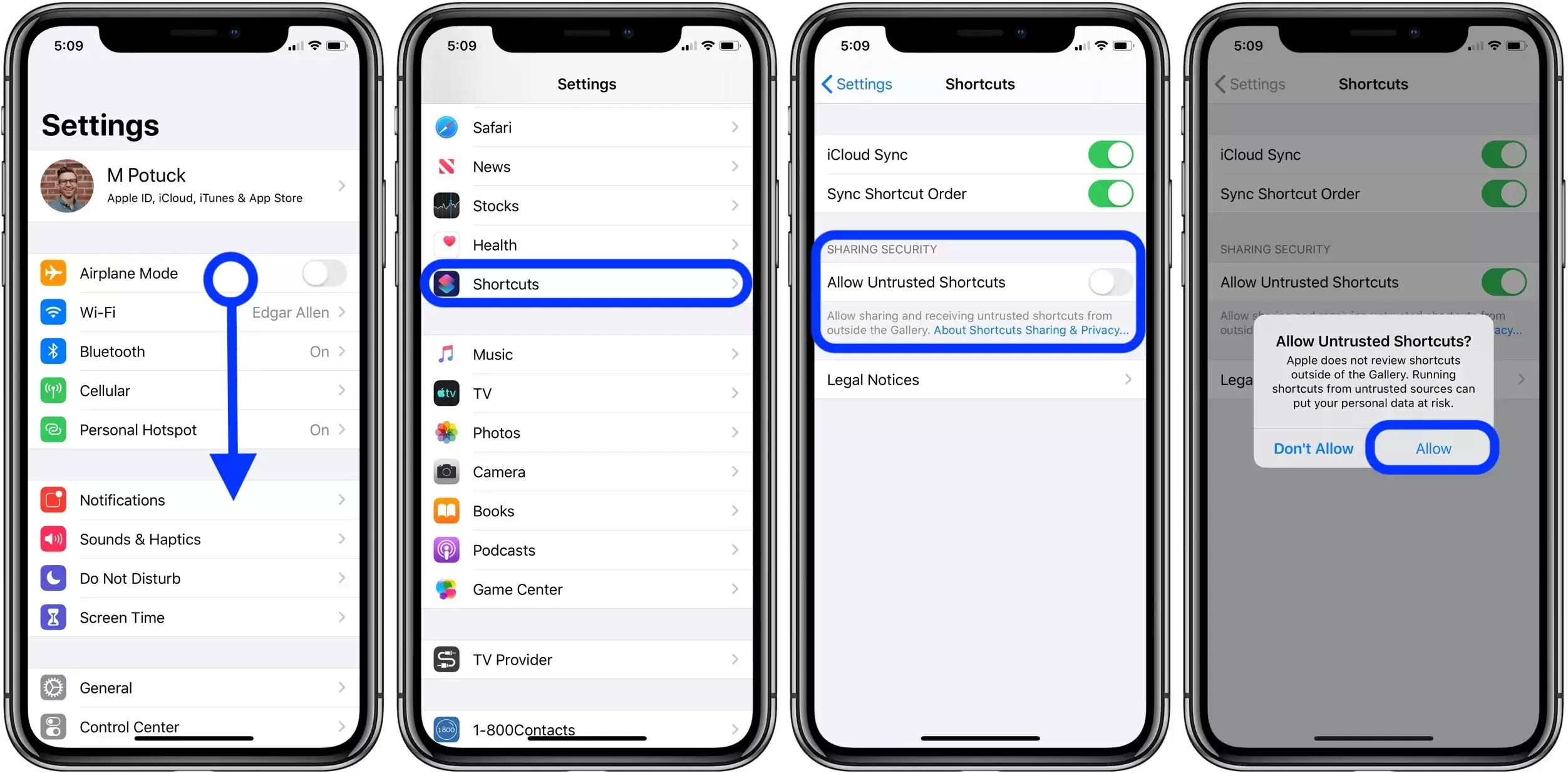 å¦ä½å
许ä¸åä¿¡ä»»çå¿«æ·æ¹å¼iOS 13 å¦ä½å
许ä¸åä¿¡ä»»çå¿«æ·æ¹å¼iOS 13