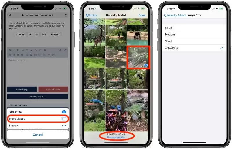 iOS 13 教程:如何在 Safari 浏览器上传图片时选择图像大小? iOS 13 教程:如何在 Safari 浏览器上传图片时选择图像大小?