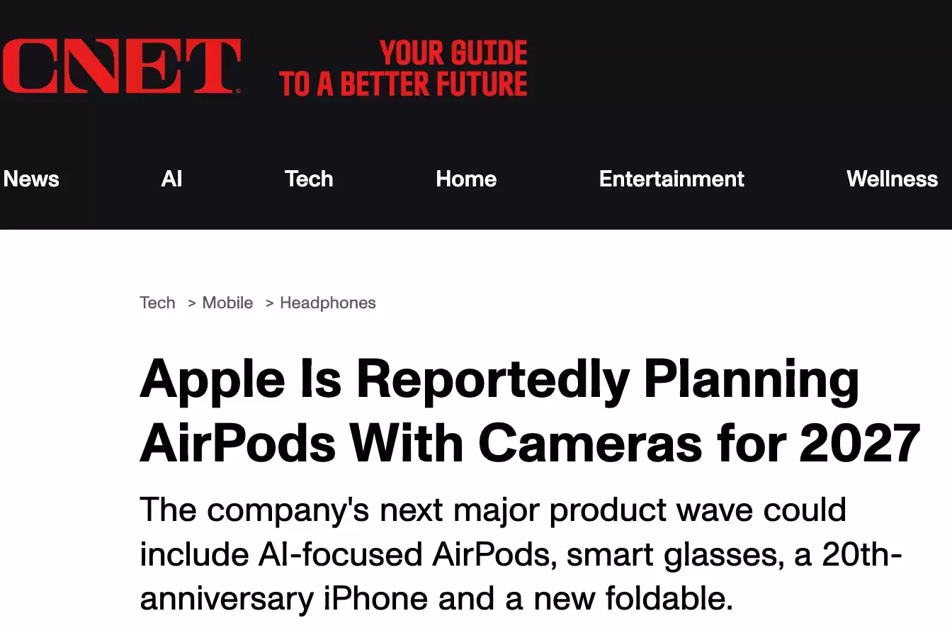 苹果2027年产品路线图曝光：将推首款AI可穿戴AirPods