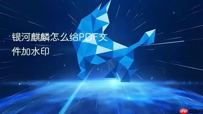 银河麒麟怎么给PDF文件加水印