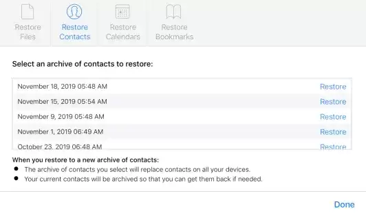 如何还原icloud联络日历日历书签演练3 如何还原已删除的 iCloud 联系人、日历和书签?