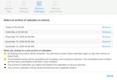 如何还原icloud联络日历日历书签演练4 如何还原已删除的 iCloud 联系人、日历和书签?