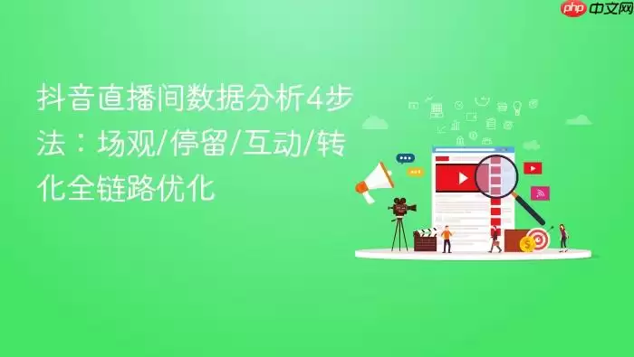 抖音直播间数据分析4步法:场观/停留/互动/转化全链路优化