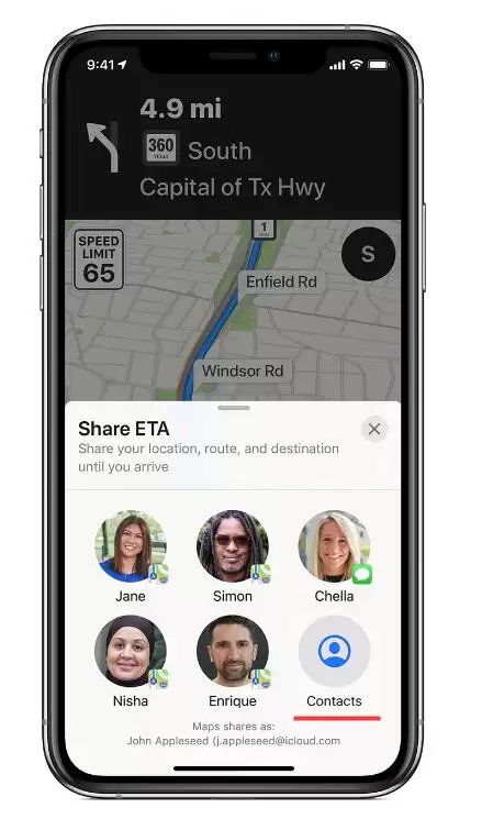 iOS 13 地图新功能:与好友共享到达目的地的时间 iOS 13 地图新功能:与好友共享到达目的地的时间