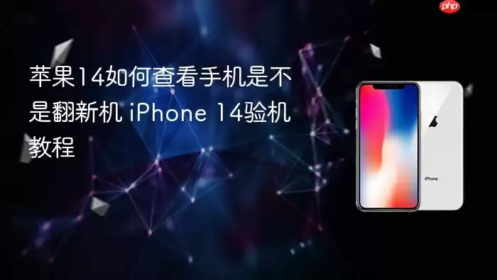 苹果14如何查看手机是不是翻新机 iPhone 14验机教程