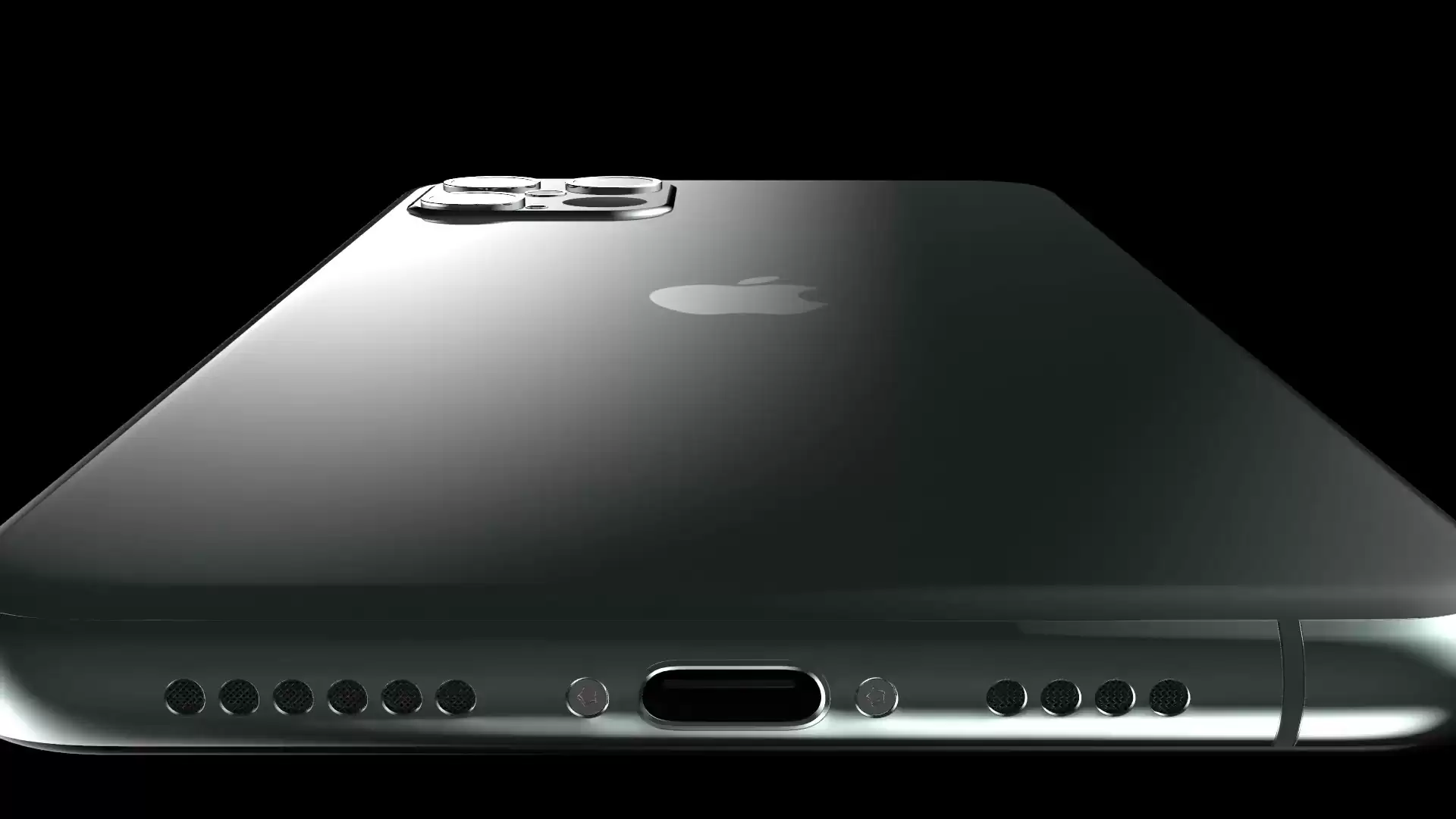 iPhone 12 渲染图:前脸无刘海后置四摄 iPhone 12 渲染图:前脸无刘海后置四摄