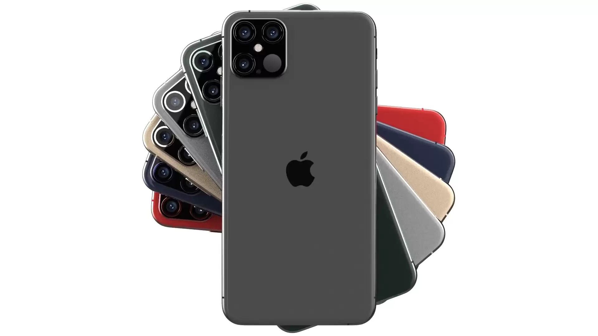 iPhone 12 渲染图:前脸无刘海后置四摄 iPhone 12 渲染图:前脸无刘海后置四摄