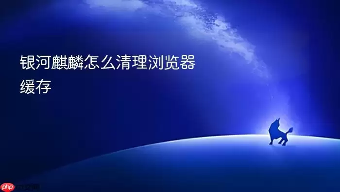 银河麒麟怎么清理浏览器缓存
