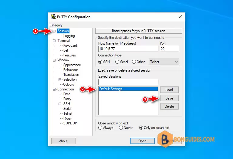 How to modify the background color of Putty