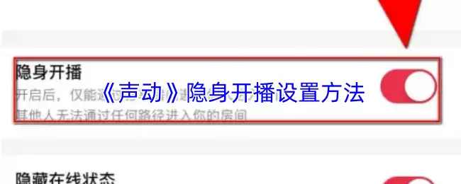 《声动》隐身开播设置方法