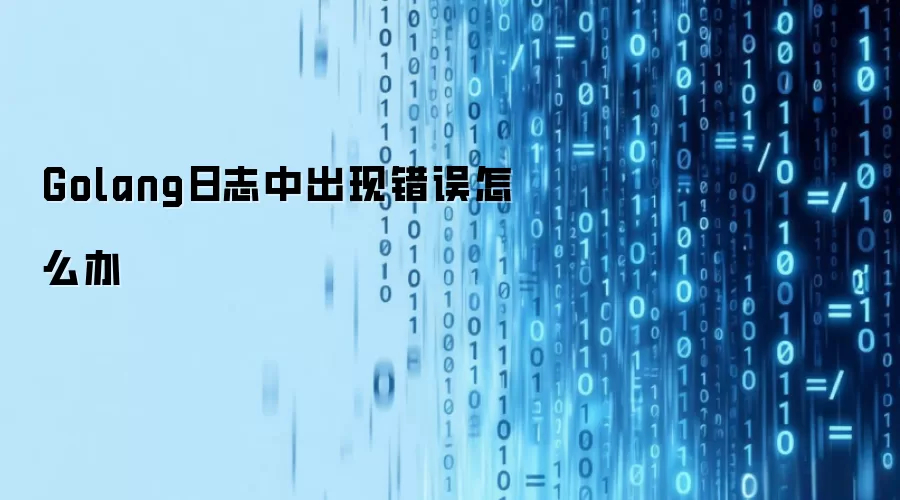 Golang日志中间出现错误怎么办