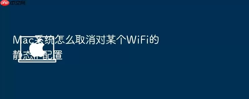 Mac系统怎么取消对某个WiFi的静态IP配置