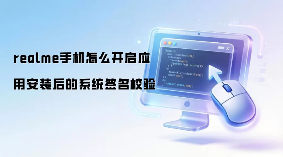 realme手机怎么开启应用安装后的系统签名校验