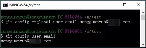 Git配置之设置用户名(user.name)和邮箱(user.email)方式