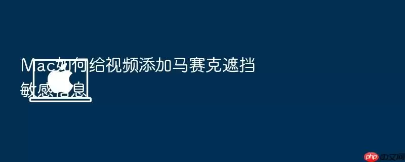 Mac如何给视频添加马赛克遮挡敏感信息