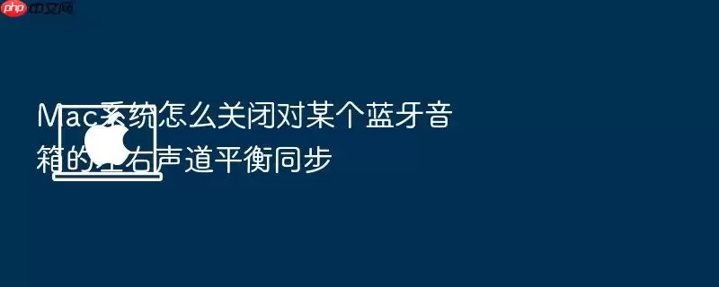Mac系统怎么关闭对某个蓝牙音箱的左右声道平衡同步