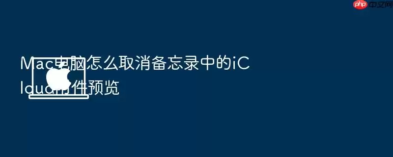 Mac电脑怎么取消备忘录中的iCloud附件预览