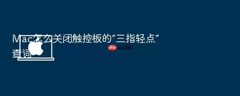Mac怎么关闭触控板的“三指轻点”查词