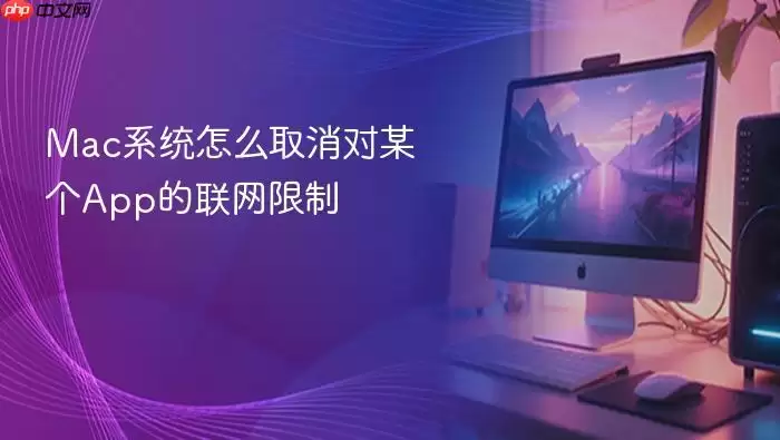 Mac系统怎么取消对某个App的联网限制