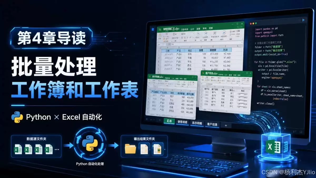 Python批量处理Excel工作簿和工作表的完整代码
