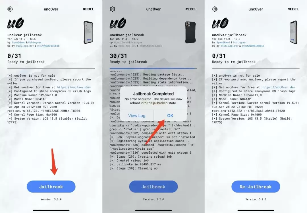 unc0ver 新增 iOS 13.5.5 Beta 越狱,目前可降级! unc0ver 新增 iOS 13.5.5 Beta 越狱,目前可降级!