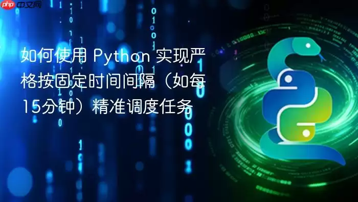 如何使用 Python 实现严格按固定时间间隔（如每15分钟）精准调度任务