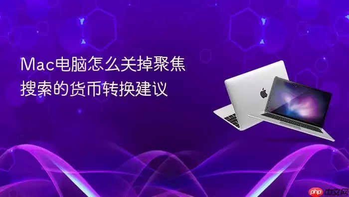 Mac电脑怎么关掉聚焦搜索的货币转换建议