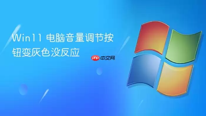 Win11 电脑音量调节按钮变灰色没反应