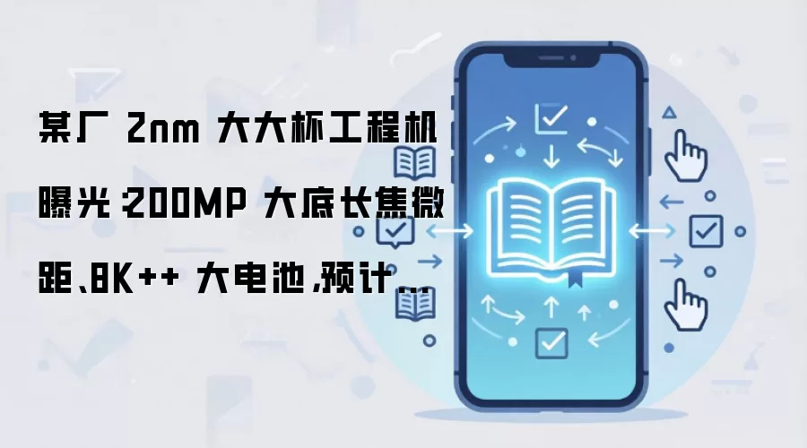 某厂 2nm 大大杯工程机曝光:200MP 大底长焦微距、8K++ 大电池,预计为小米 18 Pro Max