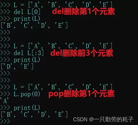 python之列表的高级应用及说明