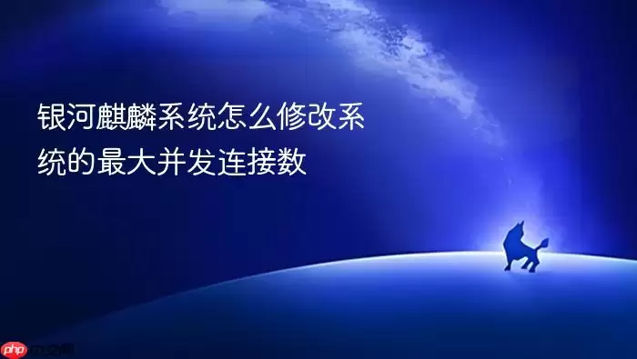 银河麒麟系统怎么修改系统的最大并发连接数