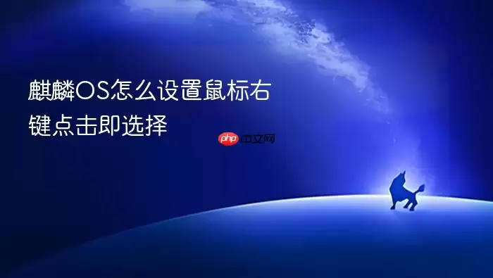 麒麟OS怎么设置鼠标右键点击即选择