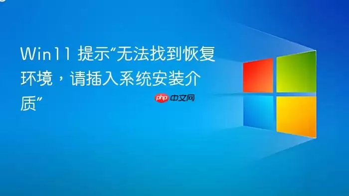 Win11 提示“无法找到恢复环境，请插入系统安装介质”