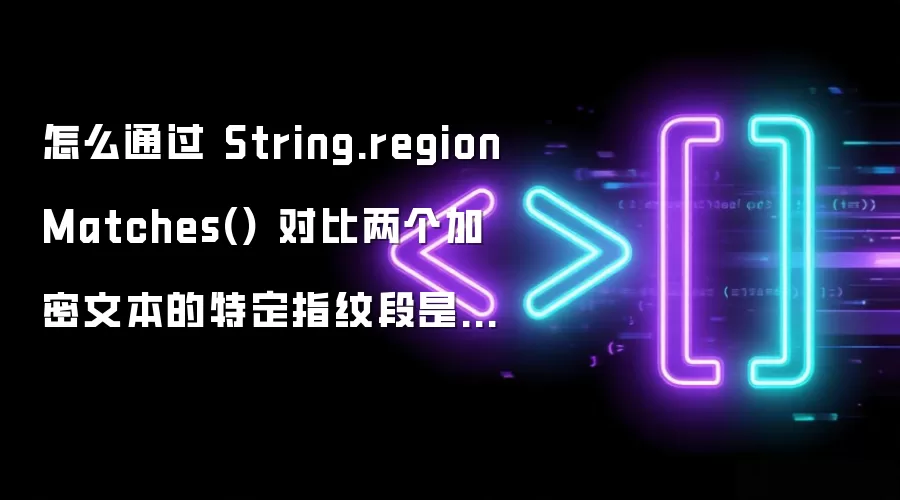 怎么通过 String.regionMatches() 对比两个加密文本的特定指纹段是否完全一致