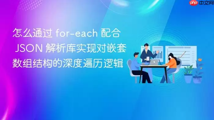 怎么通过 for-each 配合 JSON 解析库实现对嵌套数组结构的深度遍历逻辑