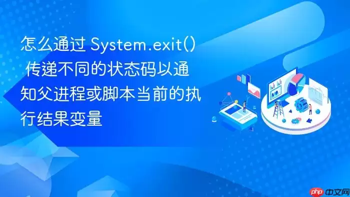 怎么通过 System.exit() 传递不同的状态码以通知父进程或脚本当前的执行结果变量