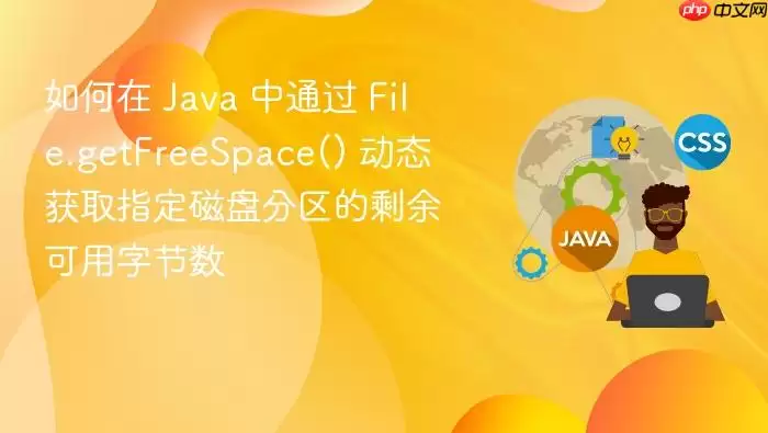 如何在 Java 中通过 File.getFreeSpace() 动态获取指定磁盘分区的剩余可用字节数