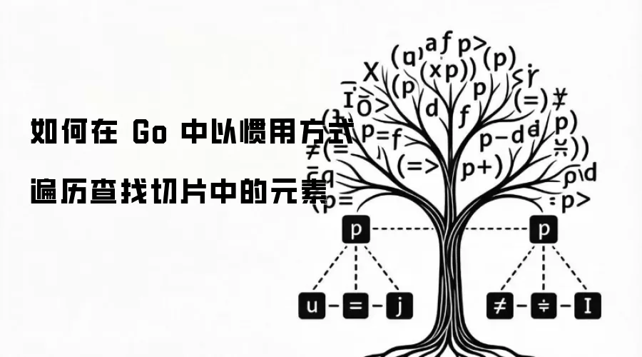 如何在 Go 中以惯用方式遍历查找切片中的元素