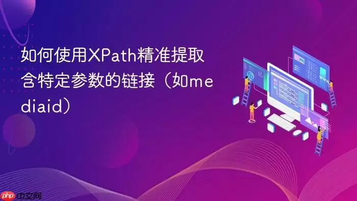 如何使用XPath精准提取含特定参数的链接（如mediaid）