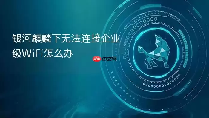 银河麒麟下无法连接企业级WiFi怎么办