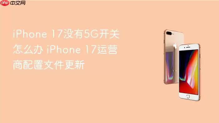 iPhone 17没有5G开关怎么办 iPhone 17运营商配置文件更新
