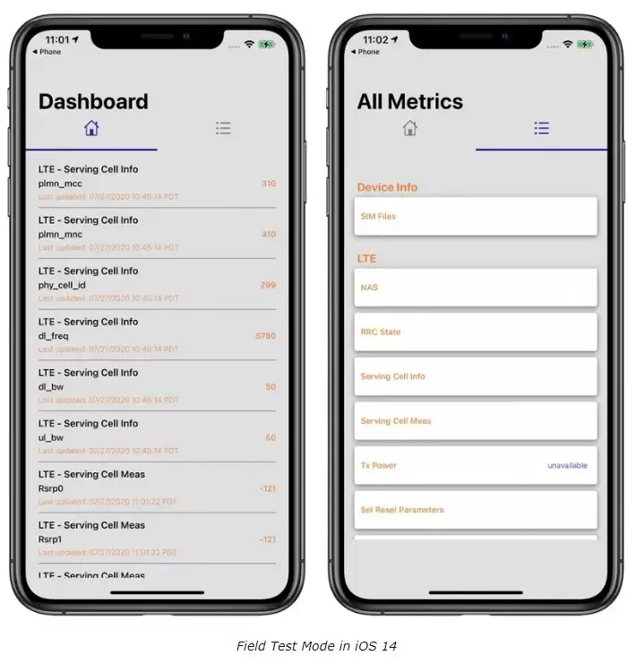 iOS 14 如何进入工程模式查看信号强度? iOS 14 如何进入工程模式查看信号强度?