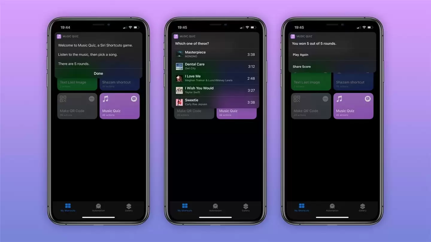 iOS 14 快捷指令将添加“音乐竞猜”新功能 iOS 14 快捷指令将添加“音乐竞猜”新功能