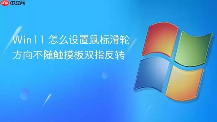 Win11 怎么设置鼠标滑轮方向不随触摸板双指反转