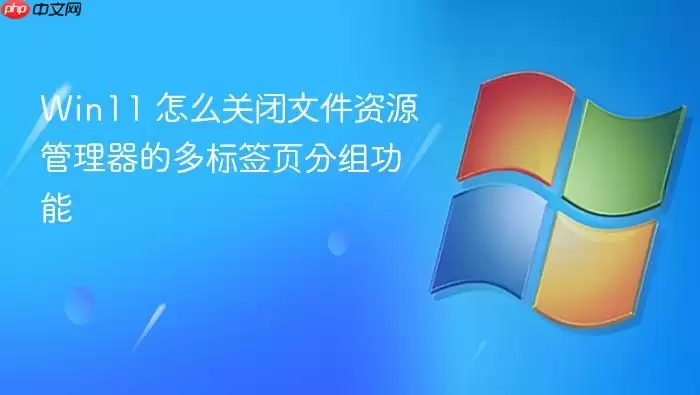 Win11 怎么关闭文件资源管理器的多标签页分组功能