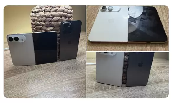 9月发布!苹果首款折叠手机iPhone Ultra白色版机模亮相:折痕明显